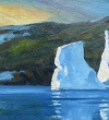 two icebergs off greenland